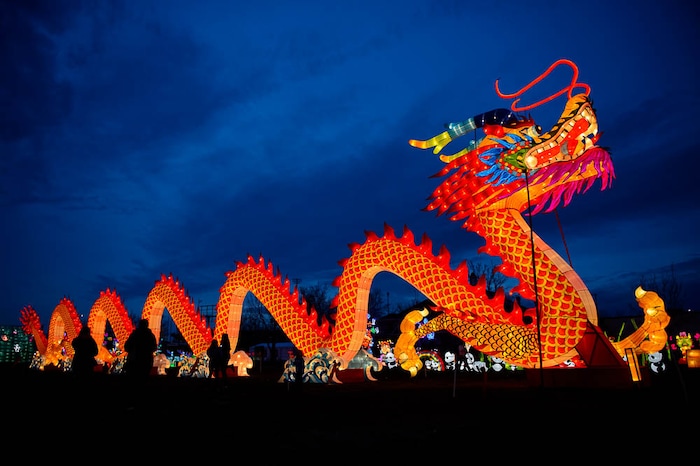 (Trent Nelson | The Salt Lake Tribune)  Dragon Lights SLC, part of the China Lights touring festival, opens on March 23 and continues through May 6 at the Utah State Fairpark. This international cultural experience includes 39 custom-built illuminated exhibits, traditional Chinese handicrafts, dance and acrobatic performances, and a variety of Chinese food and traditional fair food and beverages.