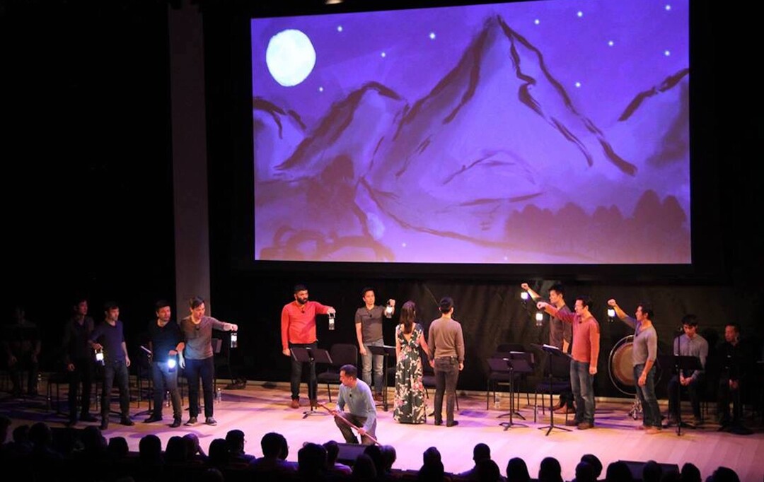 (Photo courtesy National Asian Artists Project) A rehearsal of the musical “Gold Mountain.”