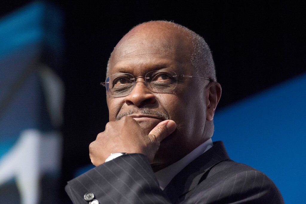FILE - In this June 20, 2014 file photo, Herman Cain, CEO, The New Voice, speaks during Faith and Freedom Coalition's Road to Majority event in Washington. President Donald Trump said Thursday, April 4, 2019, he is recommending Herman Cain, a political ally and former presidential candidate, for a seat on the Federal Reserve board. (AP Photo/Molly Riley, File)