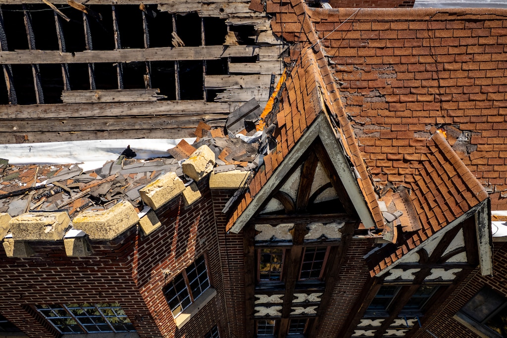 (Trent Nelson  |  The Salt Lake Tribune) Chateau Normandie in Salt Lake City on Tuesday, June 30, 2026. The structure is on Preservation Utah's most endangered buildings list.