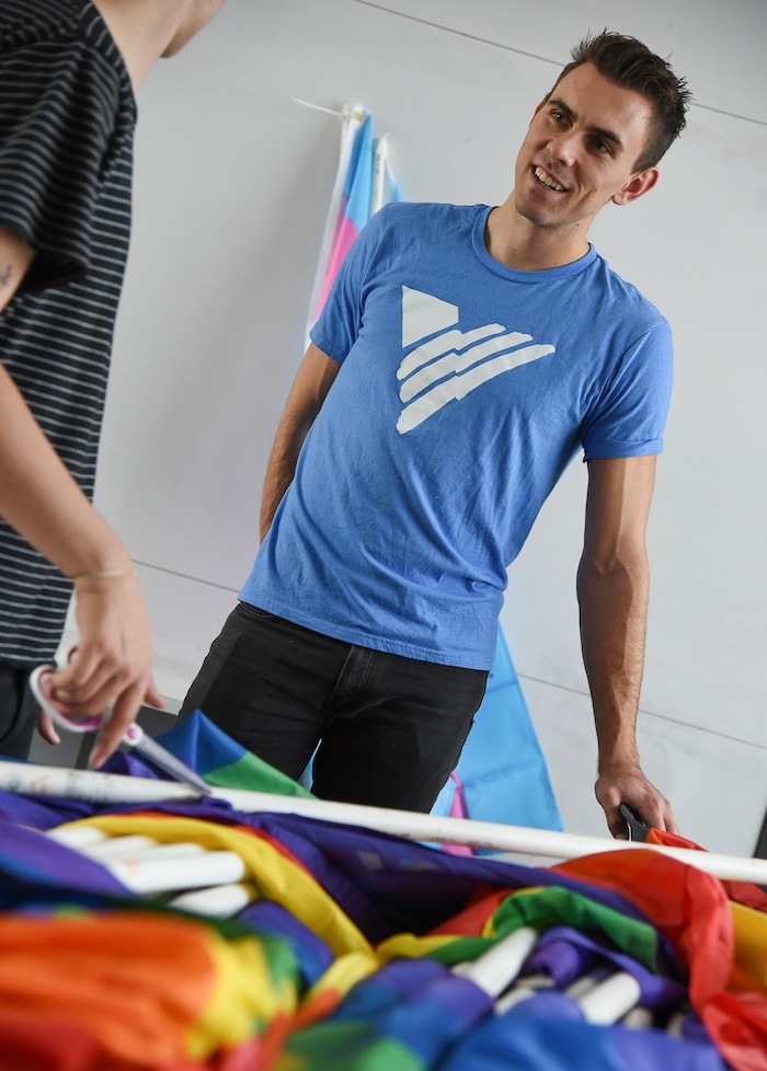 (Francisco Kjolseth | The Salt Lake Tribune) Ballet West dancer Lucas Horns who volunteers on Sundays at the VOA Youth Resource Center, where he leads an LGBTQ support group, talks with some of the youth he mentors. Horns who sees first hand the correlation between LGBTQ youth and homelessness says "I feel a responsibility for us lucky people to pay it forward."