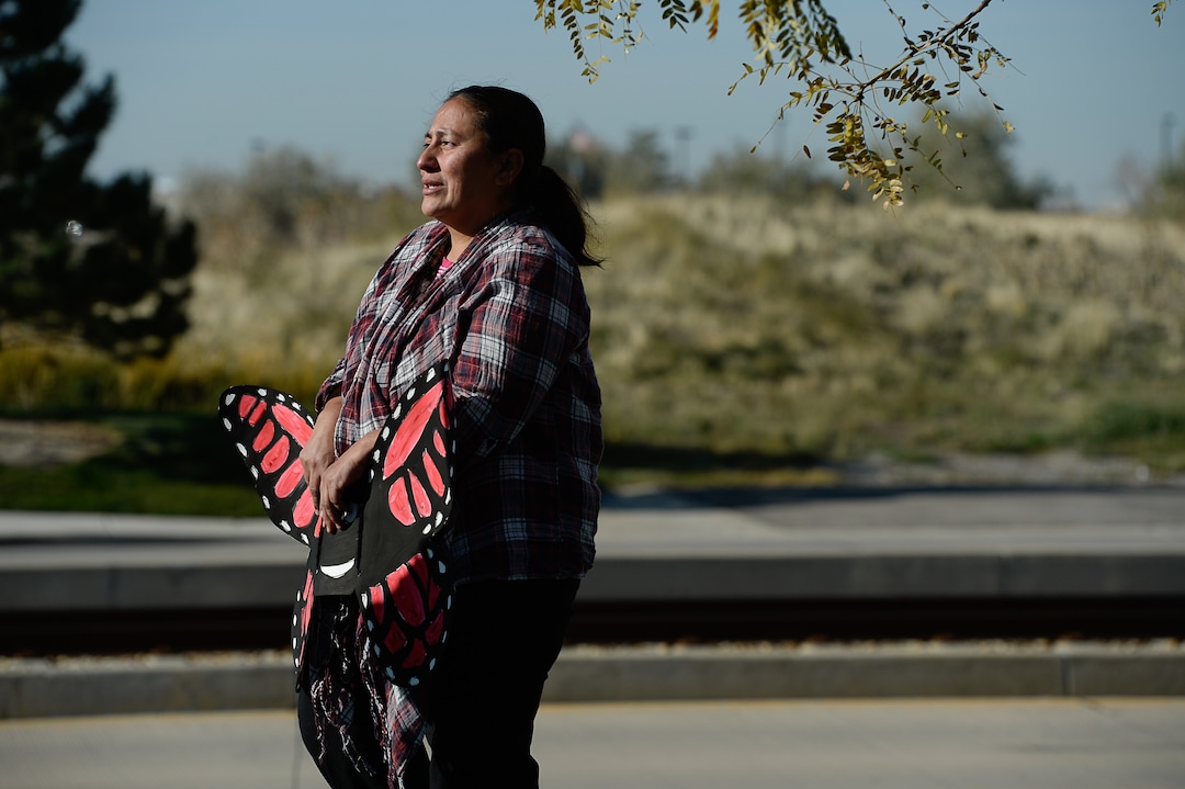 (Francisco Kjolseth  |  The Salt Lake Tribune)  Maria Santiago Garcia, becomes emotional as she relays her story prior to a rally in her support on Monday, Oct. 16, 2017, as the single Utah mother of four U.S. born children  faces an impending deportation order.