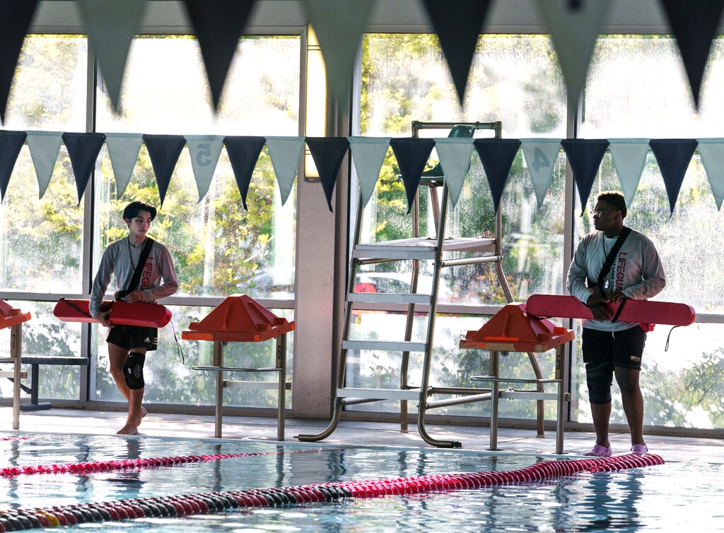 (Leah Hogsten | The Salt Lake Tribune) Northwest Recreation Center lifeguards in 2022. Salt Lake County is expanding a program that offers free recreation center passes to kids and teens.