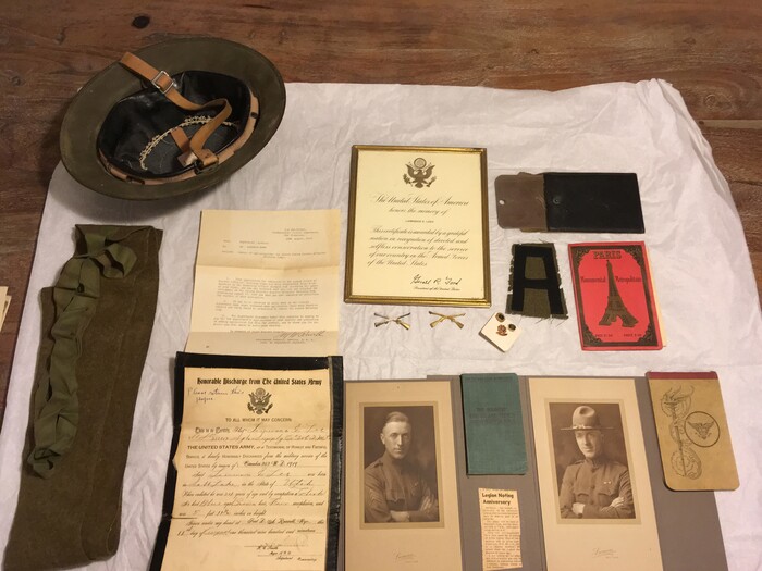 (photo courtesy Susan Leiber)  Personal effects of Sgt. Lawrence E. Leea.