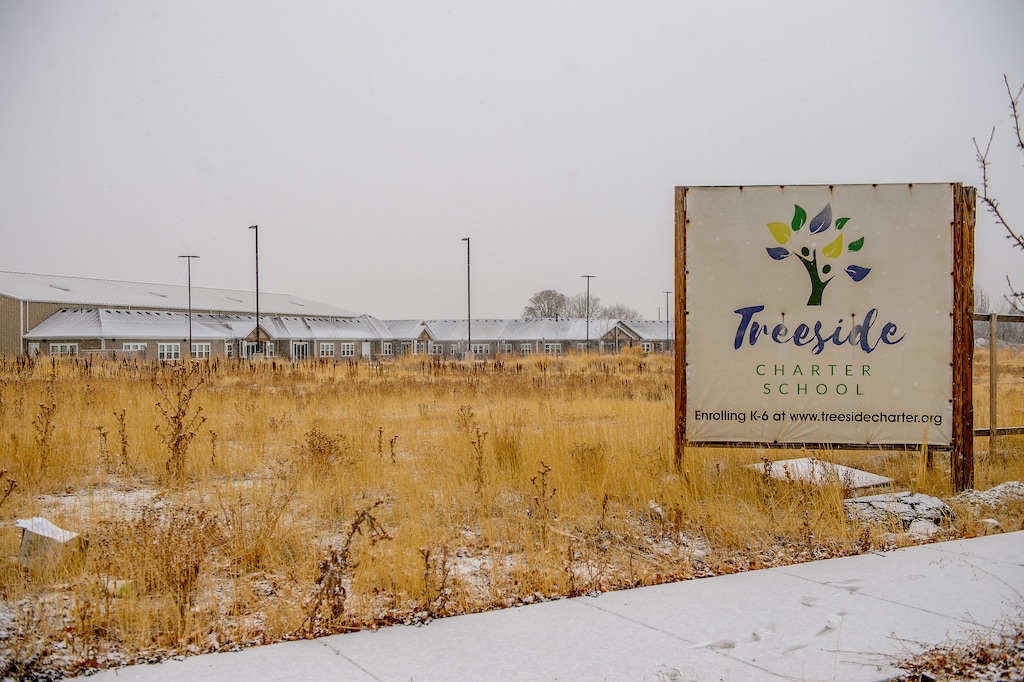 (Trent Nelson  |  The Salt Lake Tribune) Treeside Charter School in Provo on Sunday, Jan. 3, 2021. The school is locked in battle with the developer and landlord over his lease of space on campus to commercial tenants, which has raised concerns about student safety and violation of the state charter.