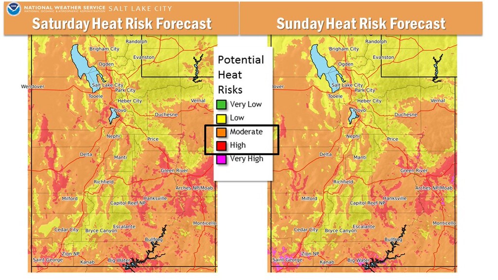 (Courtesy of the National Weather Service) It will be very hot in Utah this weekend.