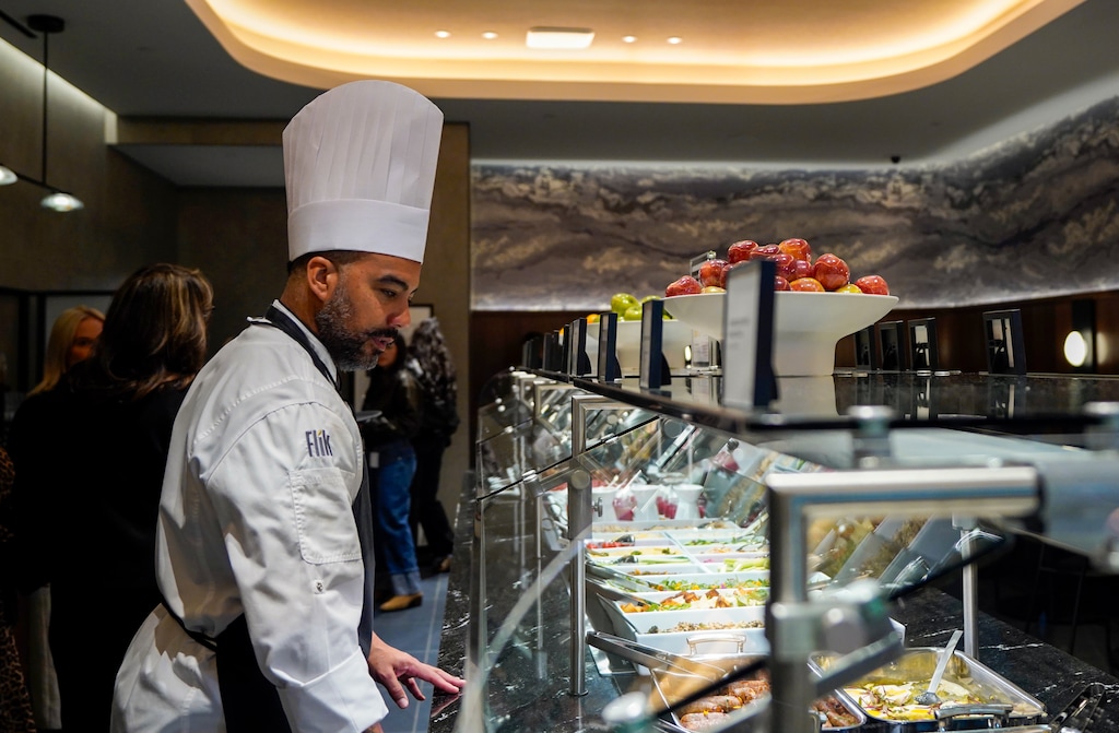 (Chris Samuels | The Salt Lake Tribune) Food offerings at the new American Express Centurion Lounge at Salt Lake City International Airport, Tuesday, Oct. 28, 2025.