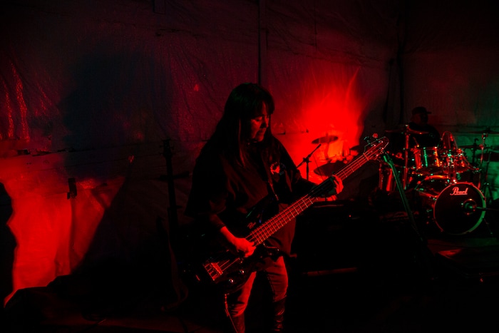 (Adriana Zehbrauskas | The New York Times) Stay Native performs at the Bad Country Music Festival, in Shiprock, N.M., Nov. 9, 2019. At highway honky-tonks, casino lounges and far-flung dance halls, a form of music that many associate with rural white America is flourishing in the heart of Indian country, and no tribe have put their own stamp on country music quite like the Navajo.