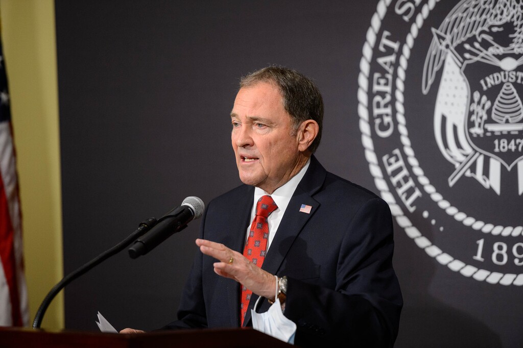 (Trent Nelson  |  Tribune file photo) Gov. Gary Herbert speaks at a news conference in Salt Lake City on Thursday, May 7, 2020.