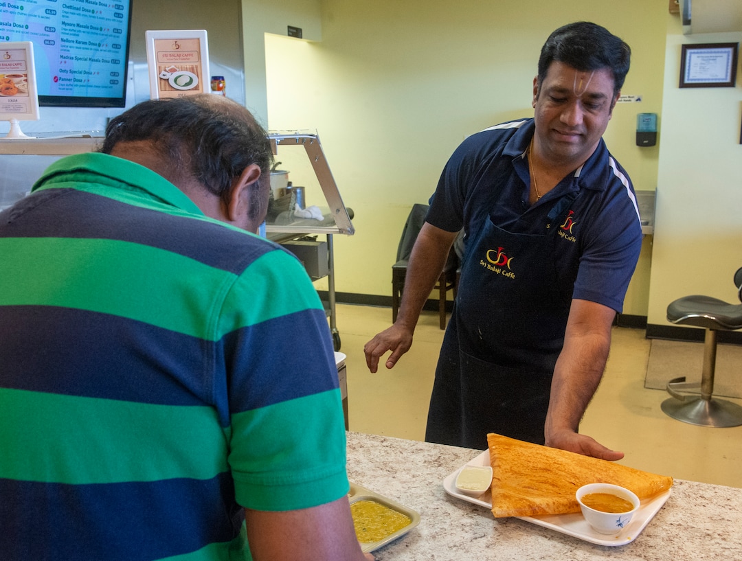 (Rick Egan  |  The Salt Lake Tribune)      Manikandan Raghavan, the owner of Sri Balaji Caffe, a new vegetarian restaurant that specializes in Indian Street Food in West Jordan. Thursday, Jan. 3, 2019.