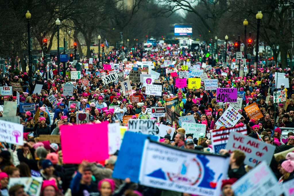 Chris Detrick  |  The Salt Lake TribuneProtesters march from the National Mall to The White House during the Women's March on Washington  Saturday January 21, 2017. 