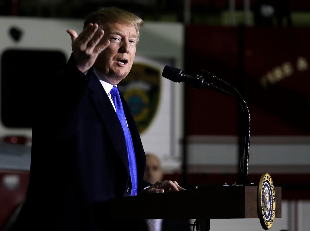 (Evan Vucci |  AP Photo)  President Donald Trump speaks to service members at Joint Base Elmendorf-Richardson, Thursday, Feb. 28, 2019, in Anchorage, Alaska., during a refueling stop as he returns from Hanoi.