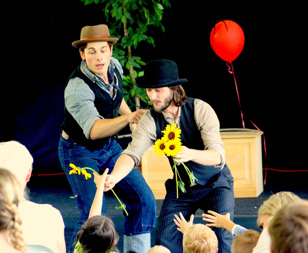 ( Photo courtesy of Leah Kershisnik )  Noah Kershisnik, left, and Trevor Newsome from Quango Follies perform at the Timpanogos Storytelling festival in 2018. The group will perform a version of the same production at the 5th Annual Great Salt Lake Fringe Festival, Aug. 1-11 at The Gateway in Salt Lake City.