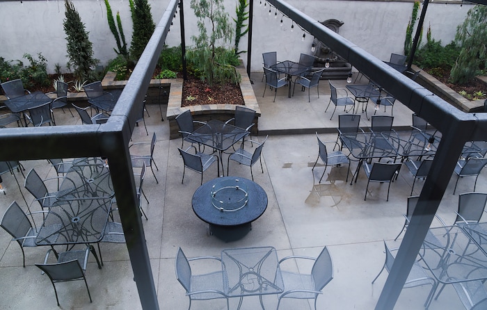 (Francisco Kjolseth  |  The Salt Lake Tribune)  Caffe Molise recently opened in its new location inside the old (but completely updated) Eagle Building on the southwest corner of 400 South and West Temple complete with patio seating. 