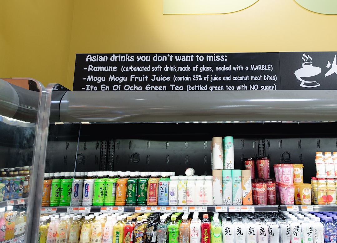 (Rachel Rydalch | The Salt Lake Tribune) A sign found in the Chinatown Supermarket gives suggestions on what drinks shoppers may want to try, Wednesday, March 2, 2022.