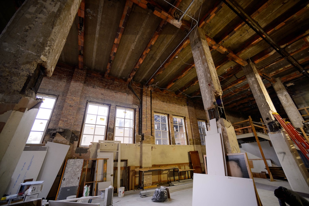 (Trent Nelson  |  The Salt Lake Tribune) 
A large space being renovated in the Kearns Building in Salt Lake City on Wednesday, Nov. 20, 2019. Hines, the global real estate firm that owns the Kearns Building, has launched a $25 million renovation of the 108-year-old building at 136 South Main Street.