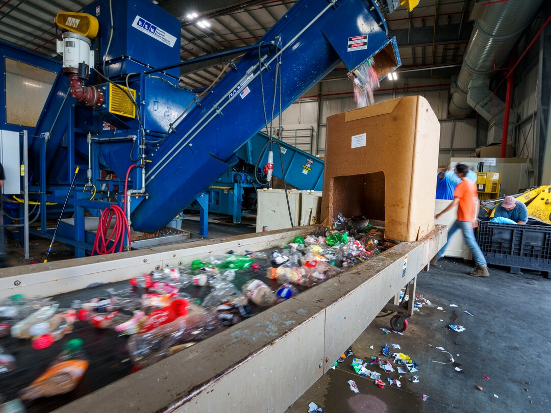 (Leah Hogsten | The Salt Lake Tribune) Wasatch Resource Recovery can process liquids in varying forms, quickly through the use of a grinder that punctures or breaks glass bottles, aluminum cans, plastic bottled beverages, Sept. 1, 2021. Wasatch Resource Recovery is UtahÕs first and only anaerobic digester which produces a fertilizer and natural gas from decomposing food. The facility processes organic waste which includes food scraps, liquid waste and manufacturing food waste. The process, in operation since 2019, turns the organic matter into sustainable resources, biogas and bio-based fertilizer and the facility will pilot a food scraps pickup program for residents.