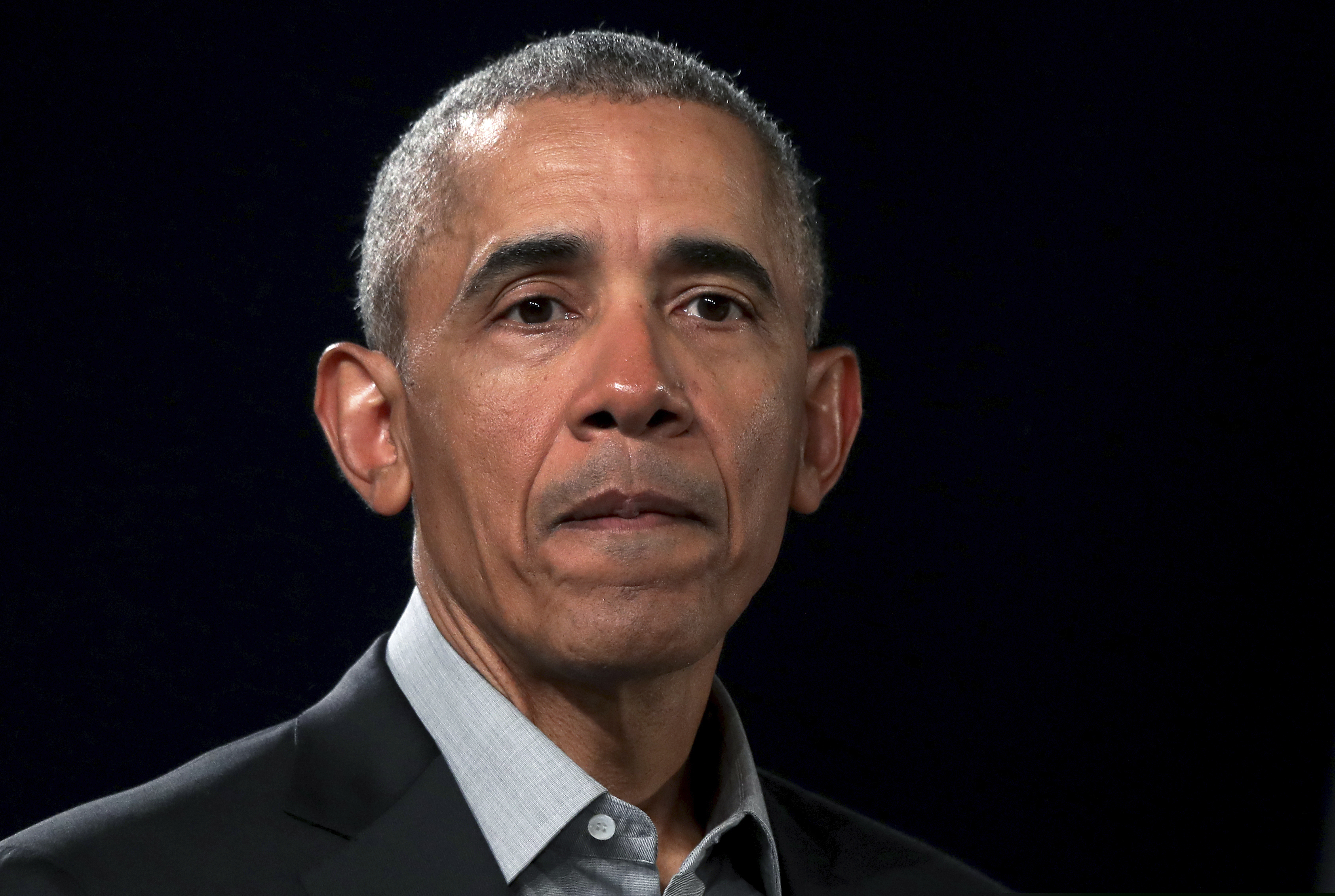 (Michael Sohn | AP File Photo) In this April 6, 2019 photo, former President Barack Obama attends a town hall meeting at the 'European School For Management And Technology' (ESMT) in Berlin, Germany. Obama warned the Democratic field of White House hopefuls not to veer too far to the left, a move that he said would alienate those otherwise open to voting for the party’s nominee next year. Obama did not mention anyone by name.