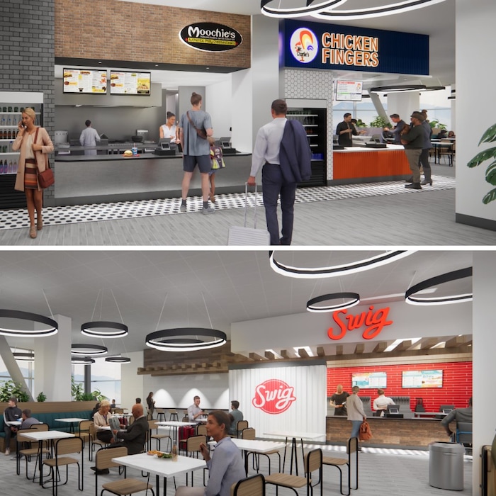 (Salt Lake City airport) Renderings of three new eateries coming to the Salt Lake City International Airport over the next two years.