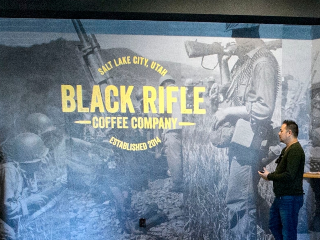 (Steve Griffin  |  The Salt Lake Tribune) The Black Rifle Coffee Company retail store in Salt Lake City Monday November 13, 2017.
