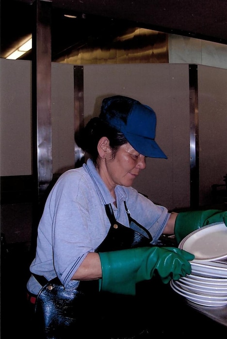 (Courtesy Hill Air Force Base) Chiyoko Copeland washes dishes at her job at Hill Air Force Base. She'd been working at the base, walking there most days no matter the weather, since 1995. She was killed Dec. 15, 2017, when a vehicle struck her while she crossed the street in Layton.