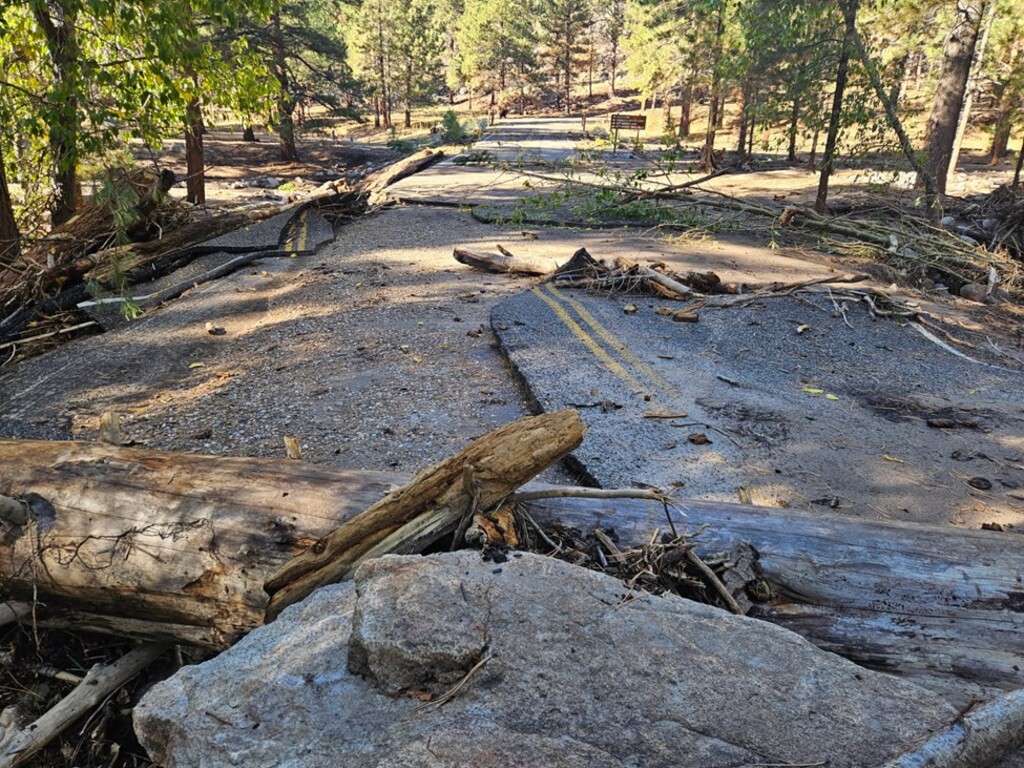 (U.S. Forest Service) Floods from recent rains heavily damaged roads and recreation areas in the Pine Valley area in southern Utah.
