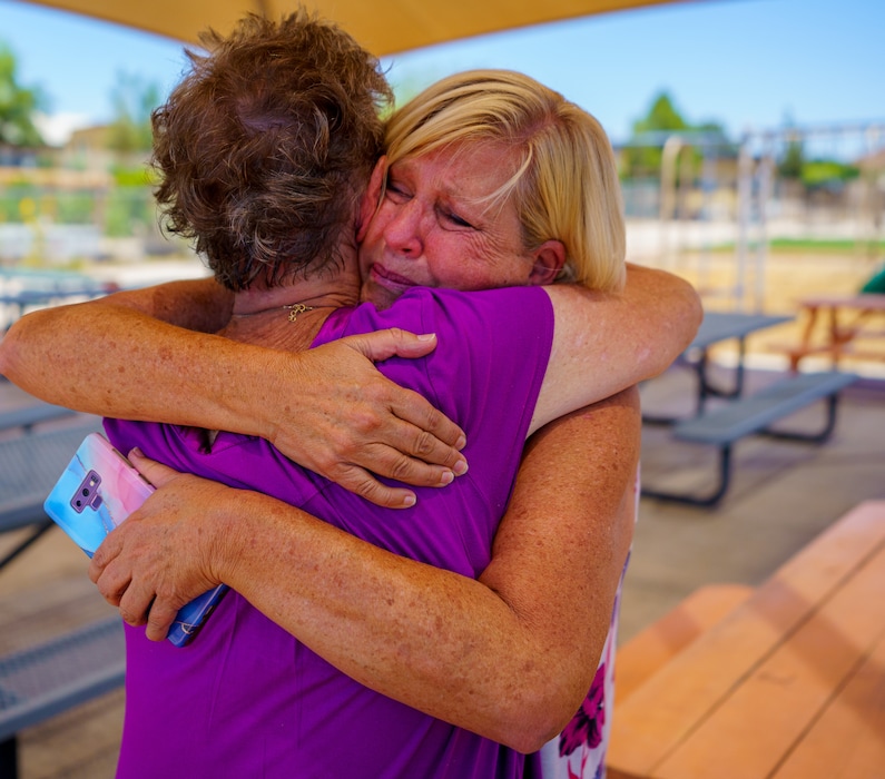 (Trent Nelson  |  The Salt Lake Tribune) Switchpoint Development director Linda Stay, right, embraces Jan Ericksen, a resident of the shelter in St. George on Friday, June 11, 2021.