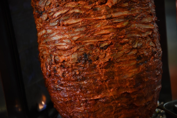 (Francisco Kjolseth  |  The Salt Lake Tribune)  Tacos al pastor, a seasoned spit-grilled pork meat is the most popular offering at Tacos Mi Caramelo, a late-night taqueria that is open until 2 a.m. most nights and 24-hours a day on Friday and Saturday in West Valley City.