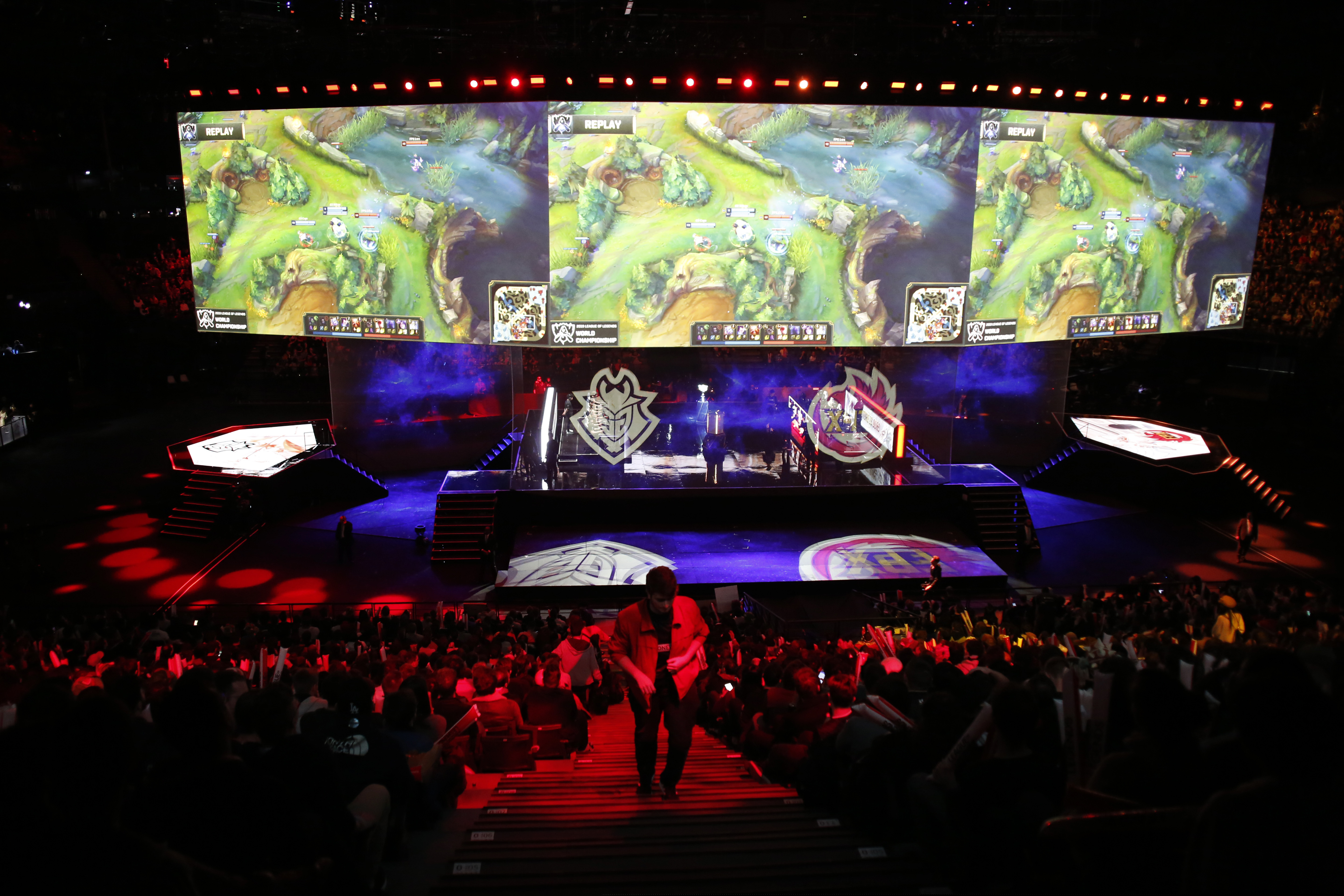 (Thibault Camus | AP) A general view during the final of the League of Legends tournament between Team G2 Esports and Team FunPlus Phoenix, in Paris, Sunday, Nov. 10, 2019. E-sports, competitive multi-player video gaming, has been sanctioned as an official sport in Utah high schools.