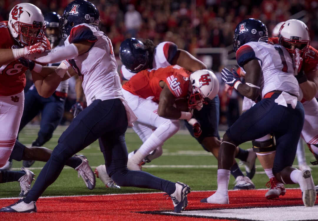 Rick Egan  |  The Salt Lake TribuneUtah quarterback Troy Williams (3) runs for a second half touchdown for the Utes, in PAC-12 football action, Utah vs. The Arizona Wildcats, at Rice-Eccles Stadium, Saturday, October 8, 2016.