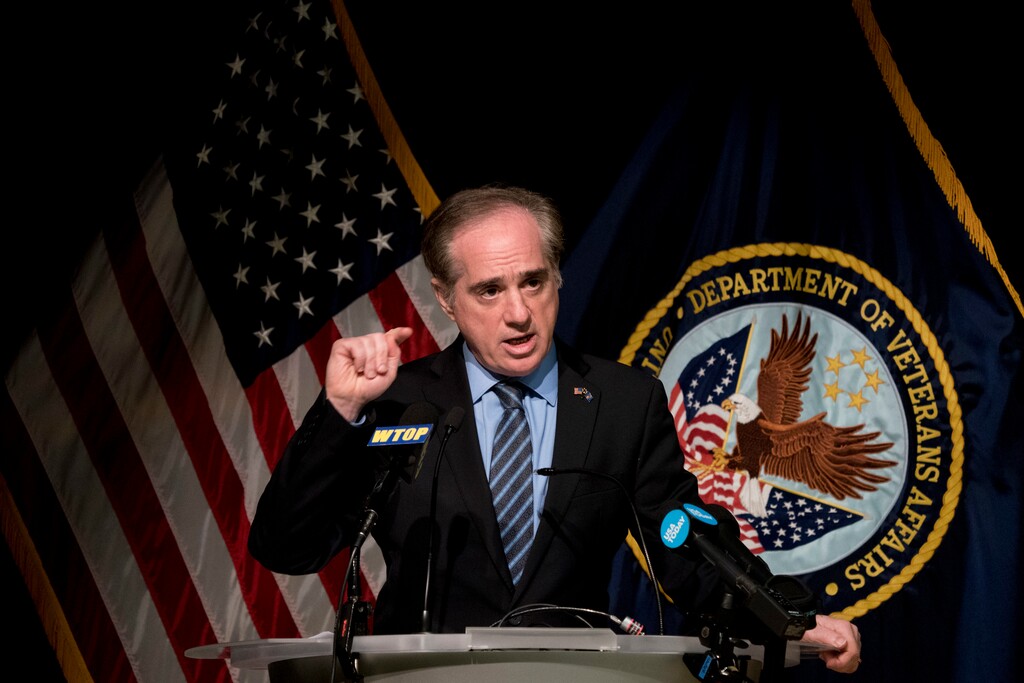 (Andrew Harnik | The Associated Press) In this Wednesday, March 7, 2018 file photo, Veterans Affairs Secretary David Shulkin speaks at a news conference in Washington. On Wednesday, March 28, 2018, President Donald Trump fired Shulkin, and tweeted that White House doctor Ronny Jackson is his nominee to be the next Veterans Affairs secretary.