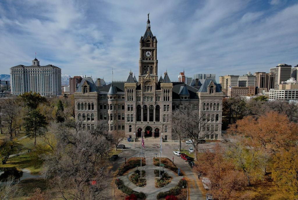 (Francisco Kjolseth  | The Salt Lake Tribune) City Hall in Salt Lake City. According to a state audit, researchers found Salt Lake City School District's student demographics "predict much lower scores than we actually observe."
