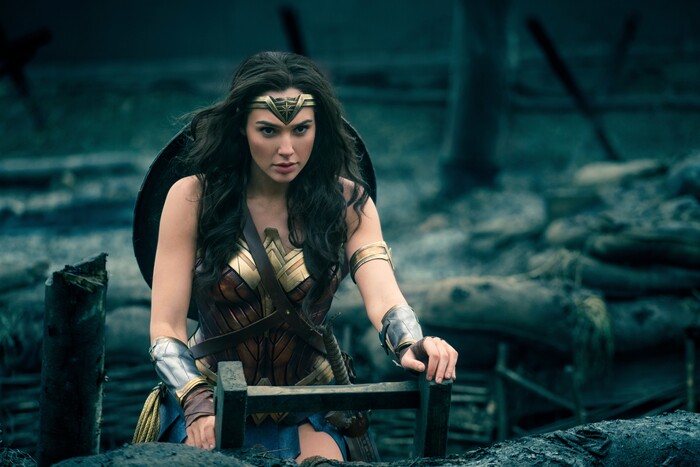 FILE - This image released by Warner Bros. Entertainment shows Gal Gadot in a scene from "Wonder Woman."  Scattered plans among Alamo Drafthouse Cinemas to host women-only screenings of the upcoming "Wonder Woman" movie have produced both support and some grumbling about gender discrimination. The movie opens June 2 based on the DC Comics character. (Clay Enos/Warner Bros. Entertainment via AP)