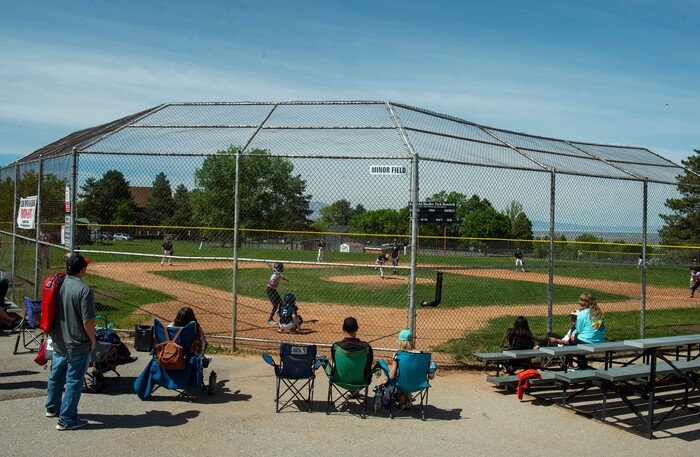 (Rick Egan  |  The Salt Lake Tribune)       A little league baseball game in Bountiful, Saturday, May 16, 2020.