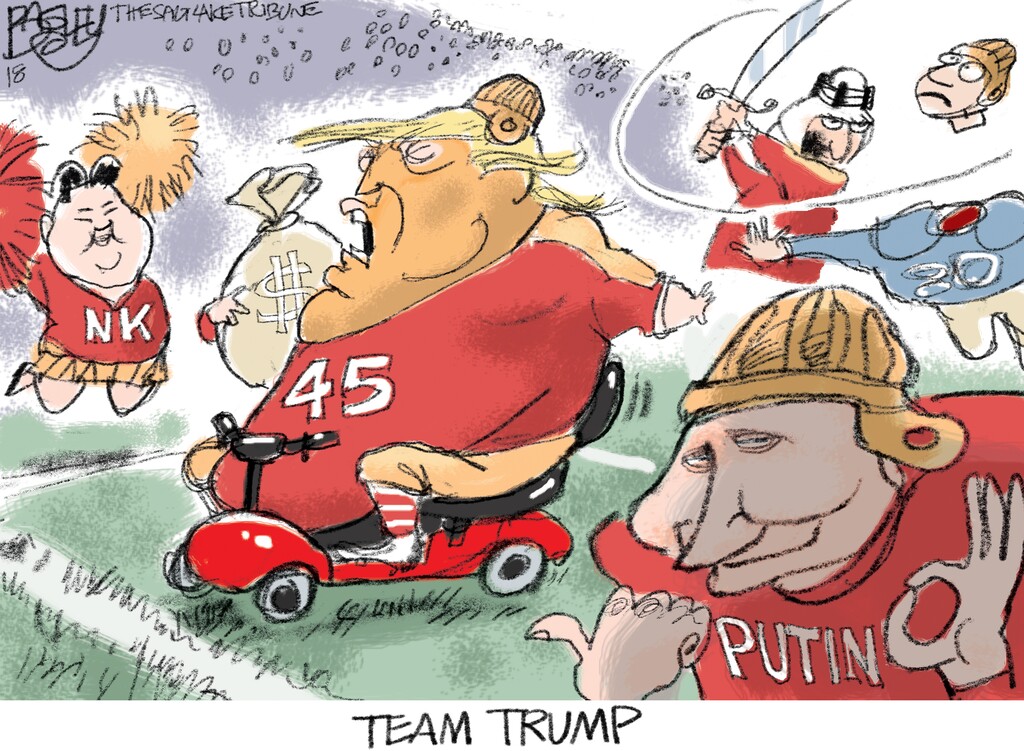(Pat Bagley | The Salt Lake Tribune) This cartoon by Pat Bagley titled "Team Trump" appears in The Salt Lake Tribune on Sunday, Nov. 25, 2018.