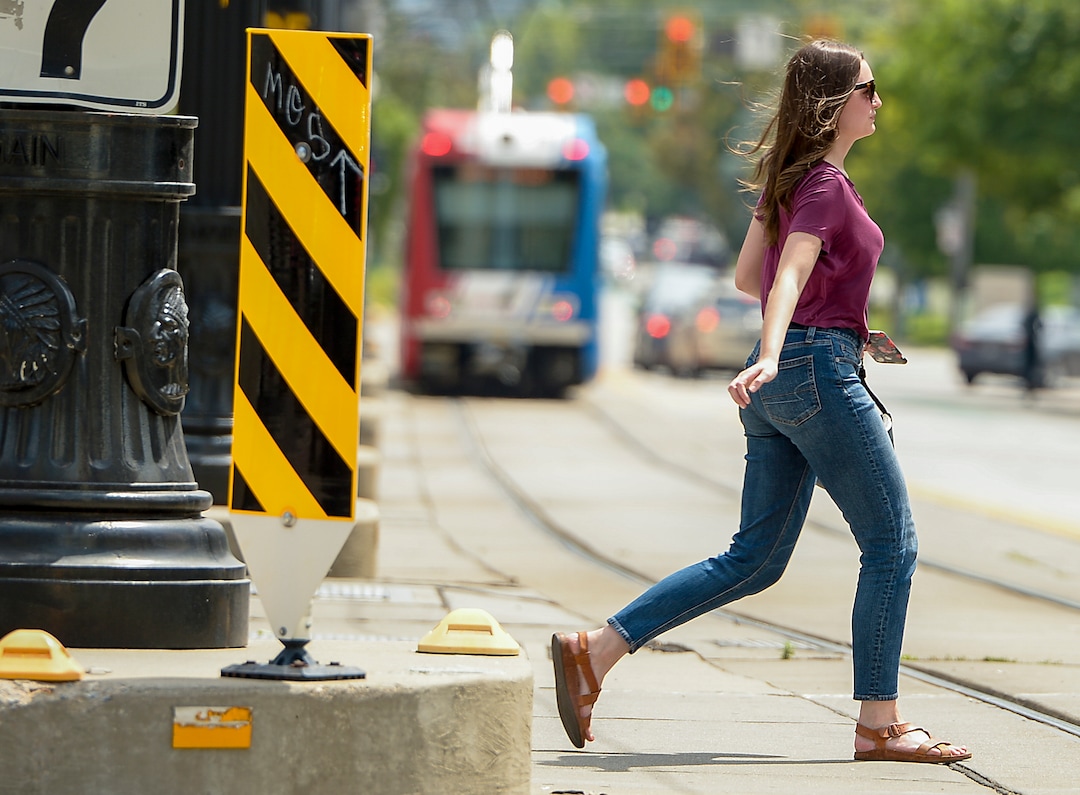 Leah Hogsten  |  The Salt Lake Tribune  Salt Lake Tribune reporter Taylor Stevens tried to hop on a Bird, a dockless e-scooter, but couldn't find one that was operable and then after she discovered she did not have her driver's license to register the scooter, she hoofed it cross town from the Salt Lake City Library to The Salt Lake Tribune building, Thursday, August 2, 2018.  · 