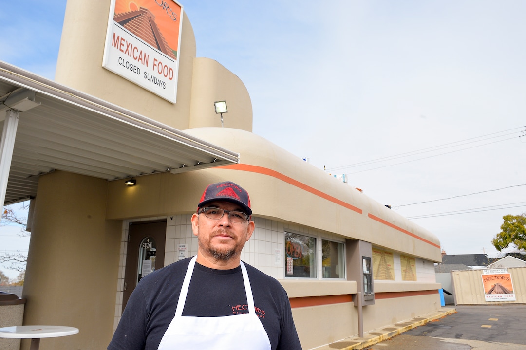 (Chris Samuels | The Salt Lake Tribune) Hector Uribe stands outside Hector’s Mexican Food in Millcreek, Friday, Nov. 4, 2022.