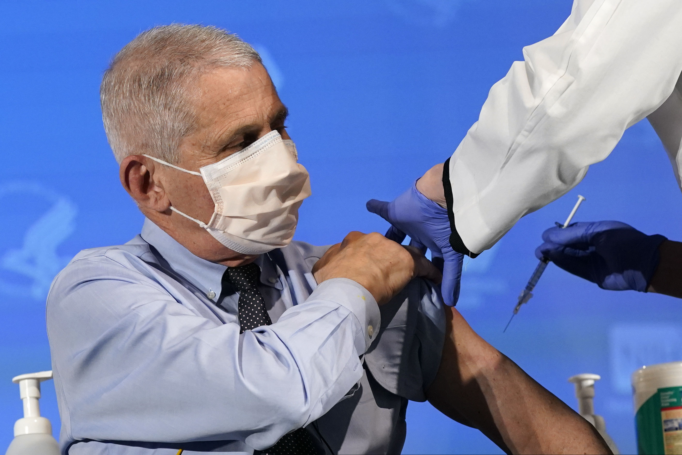 (Patrick Semansky | AP photo)

In this Dec. 22 photo, Dr. Anthony Fauci, director of the National Institute of Allergy and Infectious Diseases, prepares to receive his first dose of the COVID-19 vaccine at the National Institutes of Health in Bethesda, Md.