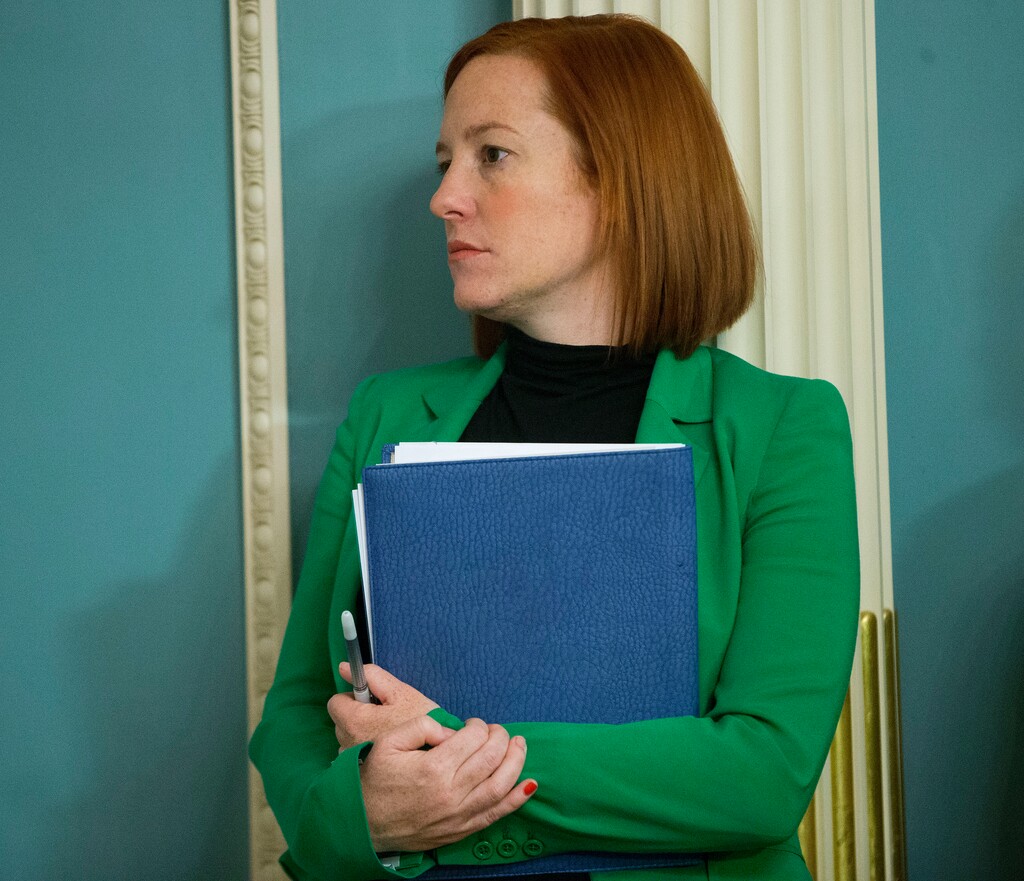 (Pablo Martinez Monsivais | AP file photo) State Department spokeswoman Jen Psaki stands in on a meeting in Washington, Friday, Feb. 27, 2015. President-elect Joe Biden will have an all-female communications team at his White House, led by campaign communications director Kate Bedingfield. Psaki will be his press secretary.