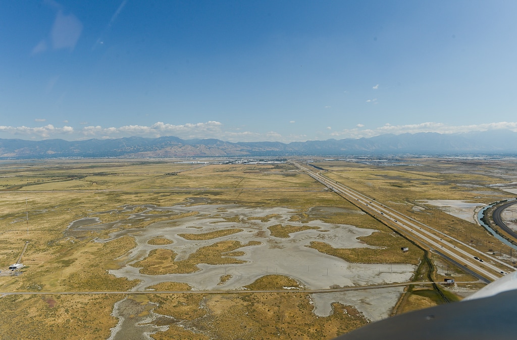 (Francisco Kjolseth  |  Tribune file photo)  Aerial photos of the Salt Lake Valley including the new prison under construction, inland port area, Kennecott Copper tailings pond, refineries and recent Bountiful fire scar as seen on Sept. 12, 2019.