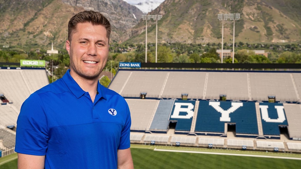 Former BYU quarterback Riley Nelson is the new college football analyst for BYU football radio broadcasts on the BYU Sports Network. | Photo courtesy of BYU photo.