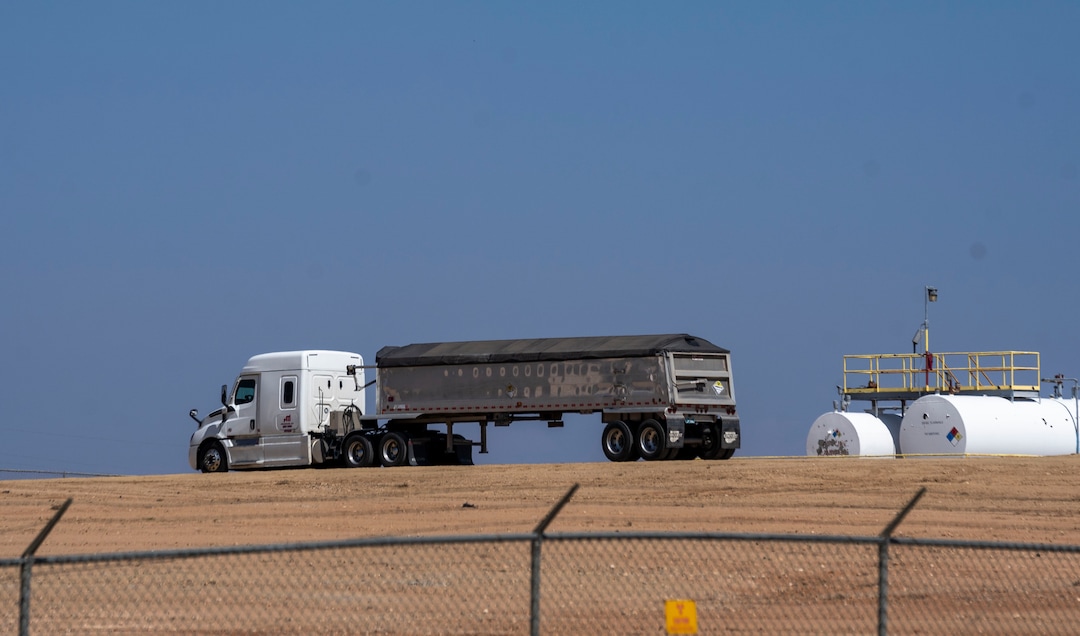 (Rick Egan | The Salt Lake Tribune) A truck brings in a load of Uranim ore, at the White Mesa Mill in Blanding, on Thursday, Sept. 16, 2021.
