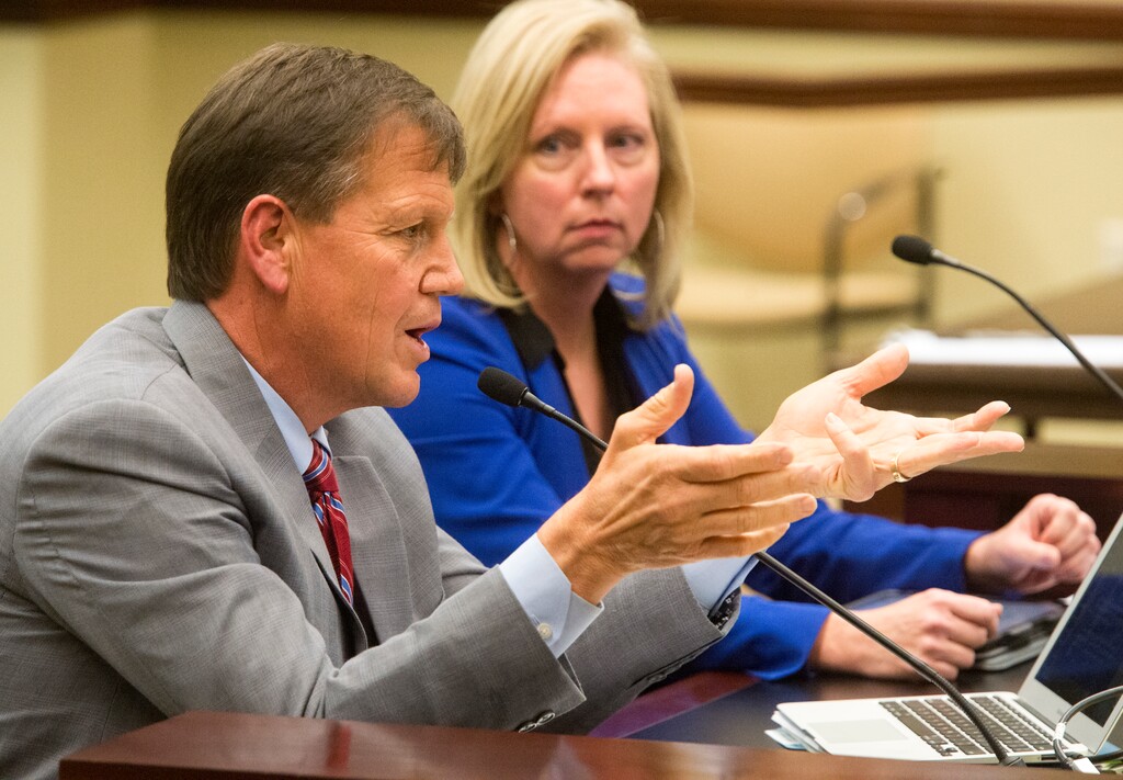 (Rick Egan  |  The Salt Lake Tribune)     Rep. Keven Stratton discusses HB 175, the oversight committee creation bill, during the House Government Operations Standing Committee, Thursday, February 1, 2018.