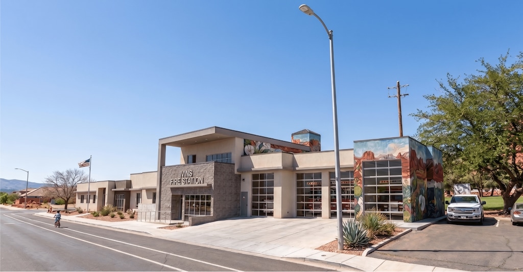 (Ivins City) A rendering of the proposed new fire station that Ivins City would build if it can raise enough funds.