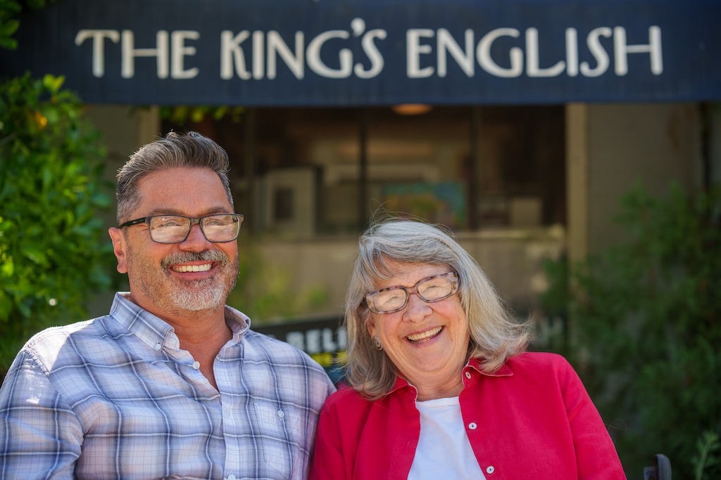 (Trent Nelson  |  The Salt Lake Tribune) Calvin Crosby and Betsy Burton at The King's English bookstore in Salt Lake City on Monday, June 7, 2021. Burton is retiring after 44 years and selling her majority share of the store to Crosby.