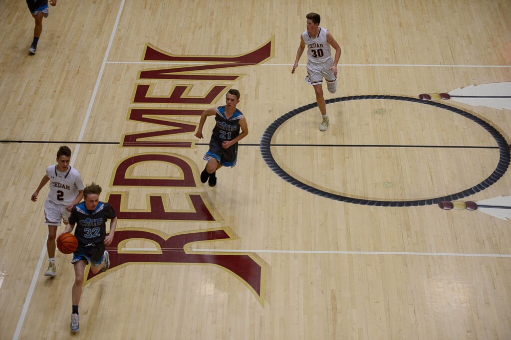(Trent Nelson | The Salt Lake Tribune)  
Cedar High School is changing in the name of its mascot, The Redmen, to The Reds. In this Friday, Jan. 11, 2019, file photo Cedar hosts Canyon View in JV high school basketball.