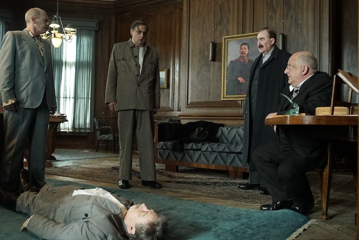 (Courtesy of Sundance Institute | photo by IFC Films) Steve Buscemi, Jeffrey Tambor, Dermot Crowley, and Simon Russell Beale appear in "The Death of Stalin" by Armando Ianucci, an official selection of the Spotlight program at the 2018 Sundance Film Festival.