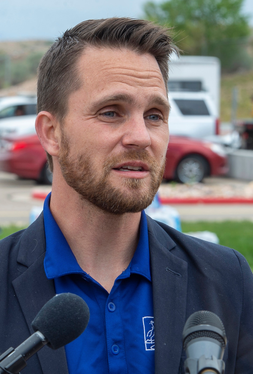 (Rick Egan  |  The Salt Lake Tribune)      David Johnson spokes person for Saratoga Springs, talks about the Knolls fire in Saratoga Springs on Monday, June 29, 2020.