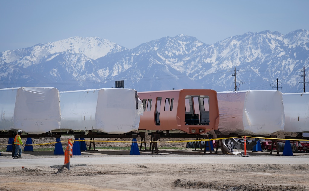 (Bethany Baker | The Salt Lake Tribune) Various train car bodies are seen at the Stadler manufacturing facility in Salt Lake City. Stadler is one of more than a dozen companies drawing import-export benefits from operating in the city's foreign-trade zone by Salt Lake City International Airport.