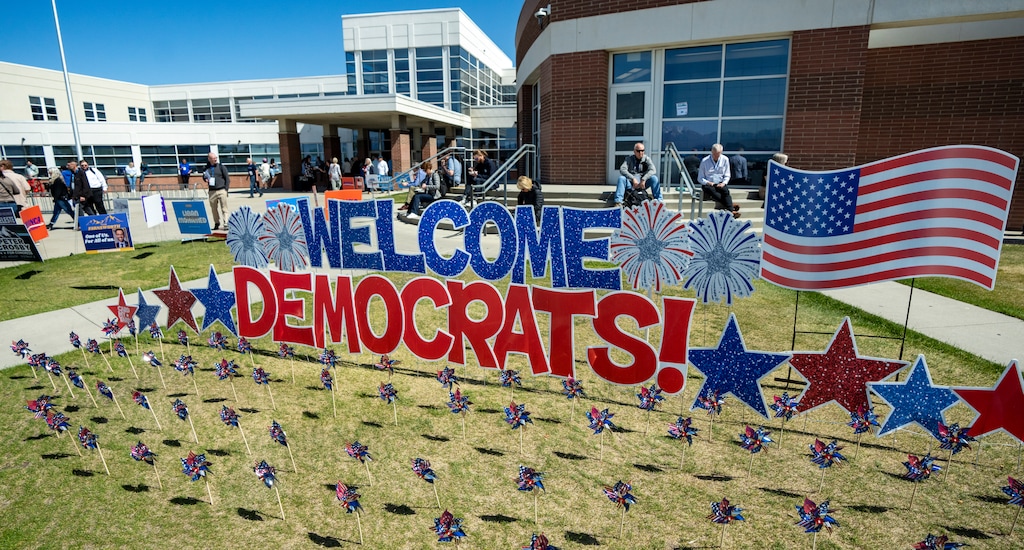 (Rick Egan | The Salt Lake Tribune) The Democratic nominating convention at Jordan High School in Sandy on Saturday, April 25, 2026.